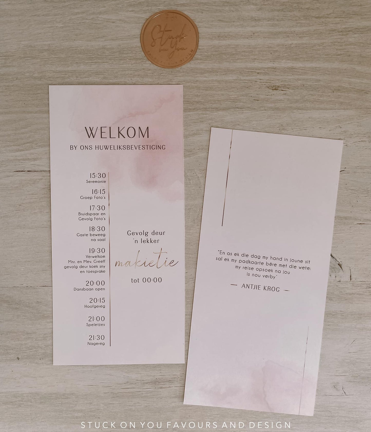 Double-Sided Colour Printed Wedding Programs