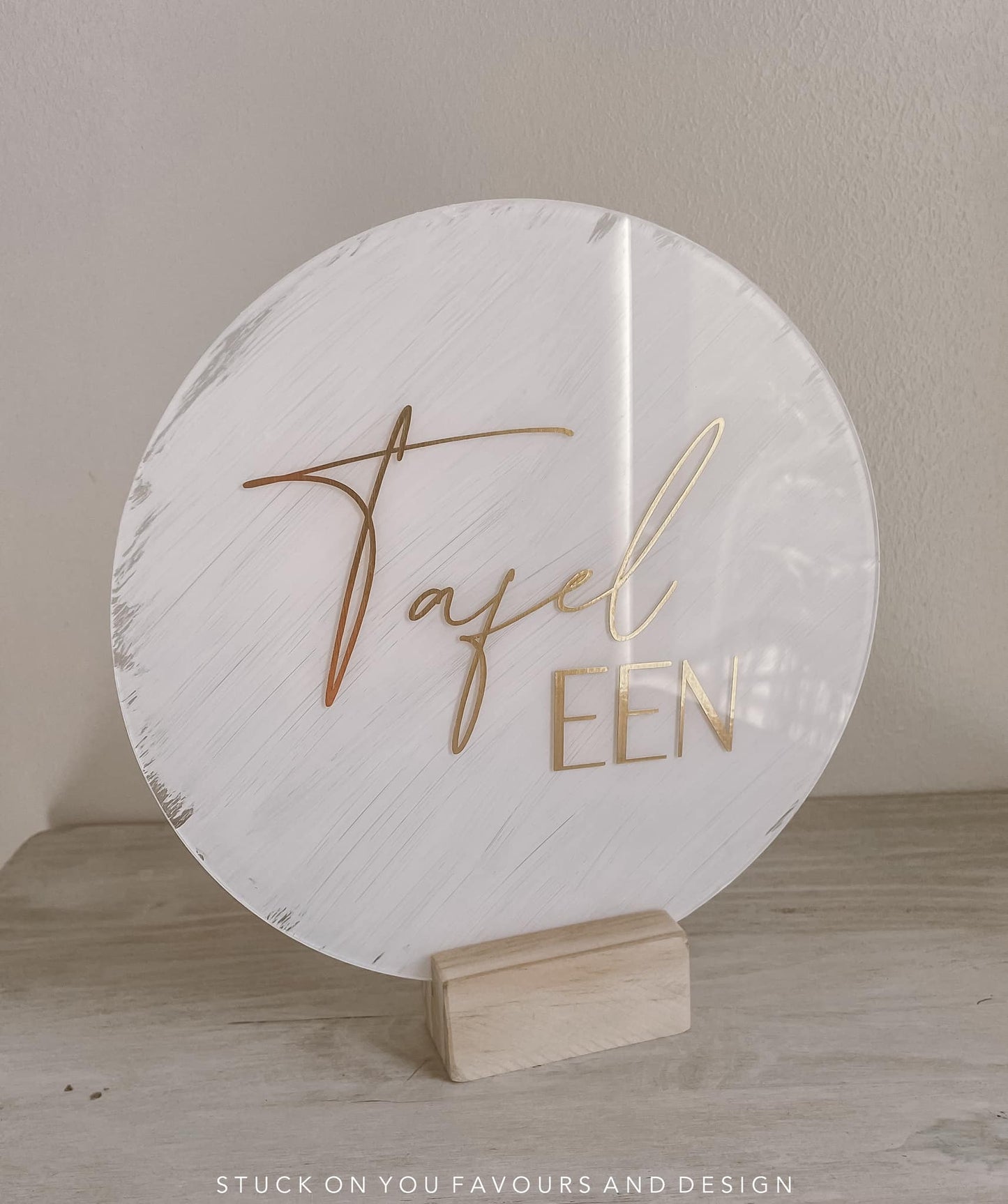 Round Brushed Paint Acrylic Table Number