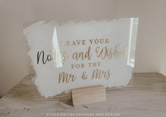 Leave Your Notes and Wishes for the Mr & Mrs - A5 Acrylic Table Talker