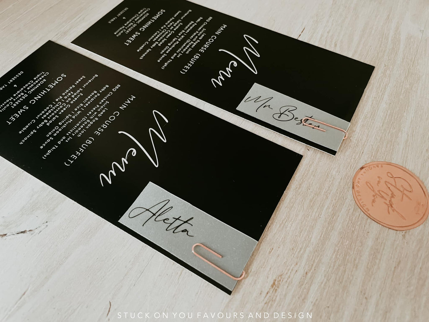 Black Overprint Menu with White Wording - Style Tasneem