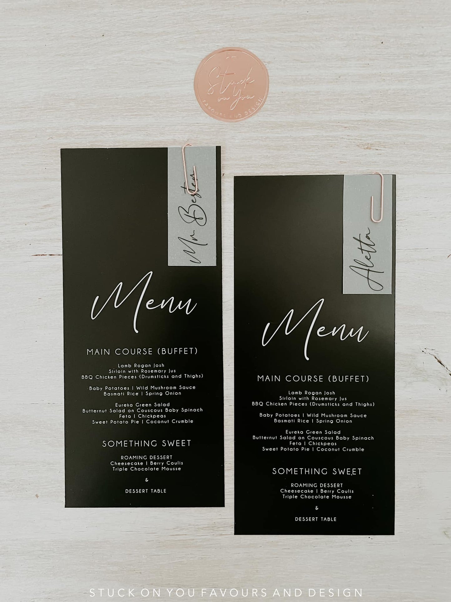 Black Overprint Menu with White Wording - Style Tasneem