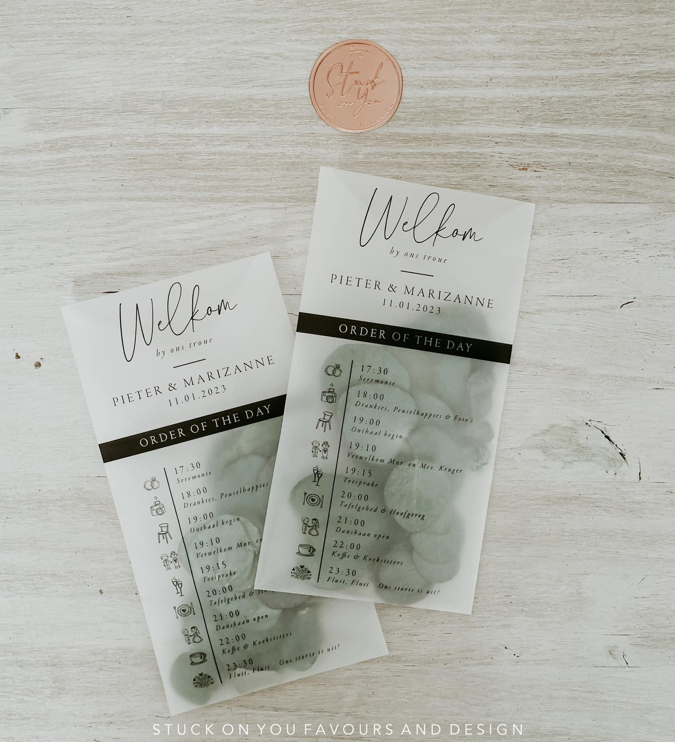 Vellum Sleeve Program with or without Confetti Stuck On You Weddings