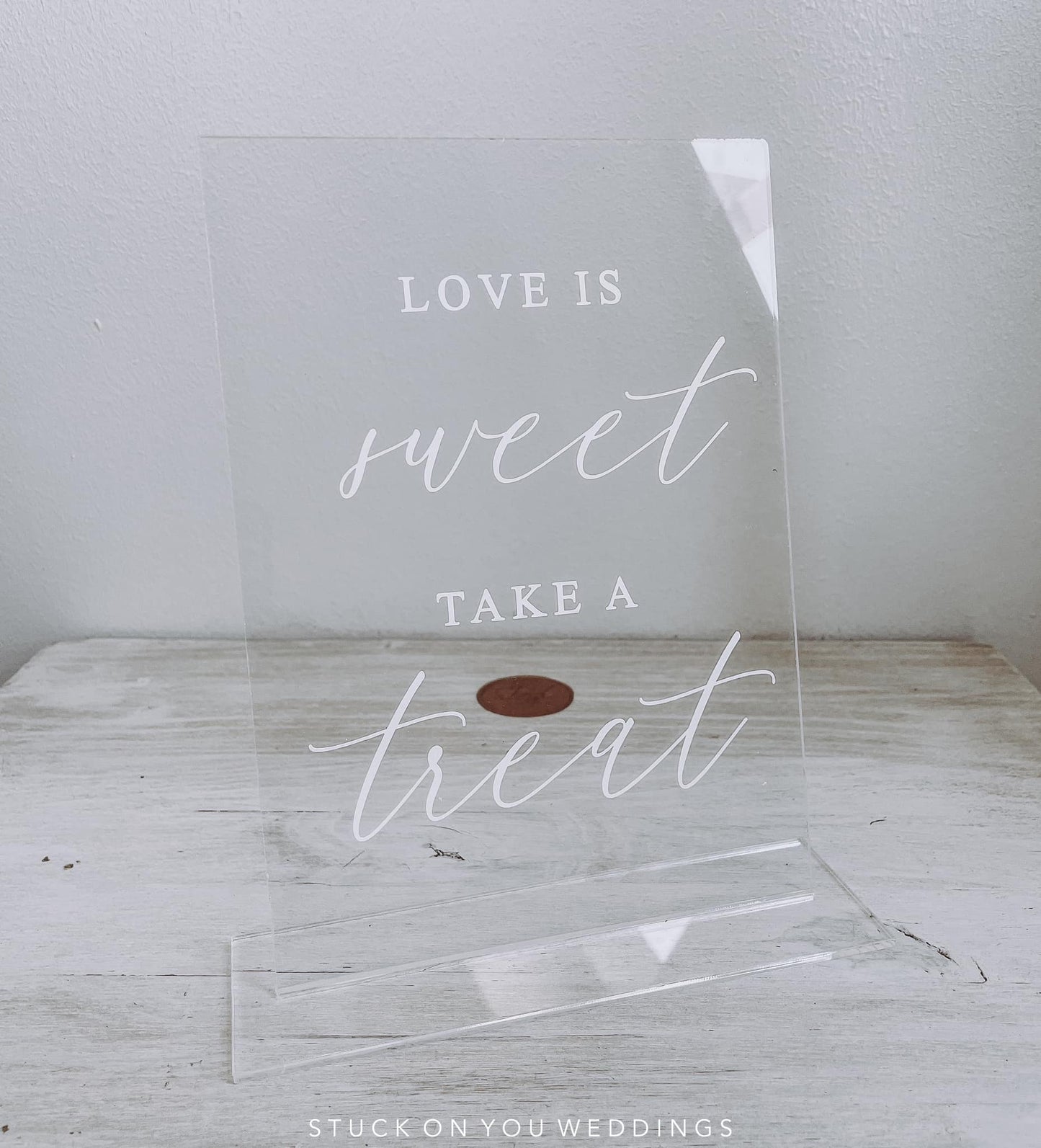 Love is Sweet, Take a Treat - A5 Clear Acrylic Table Talker