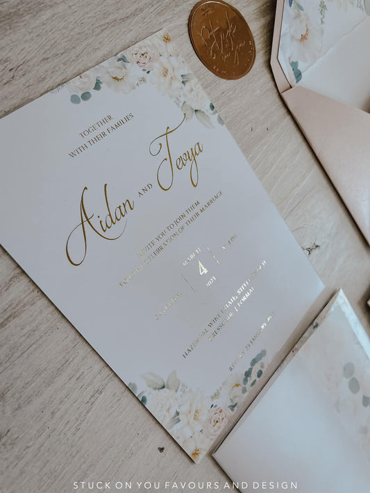 Blush Floral Invitation Set - Style Tevya