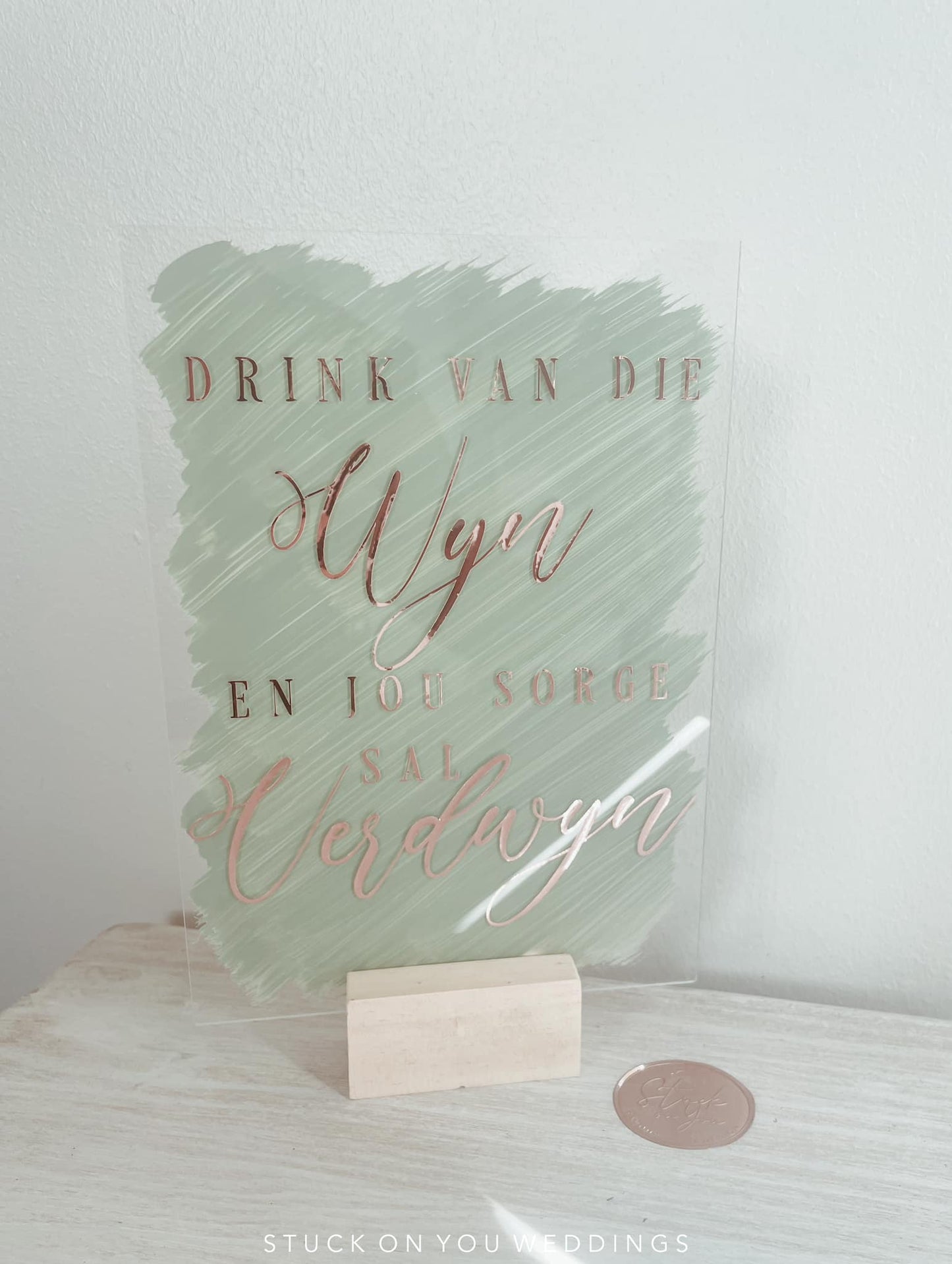 Drink Van Die Wyn - A5 Acrylic Table Talker