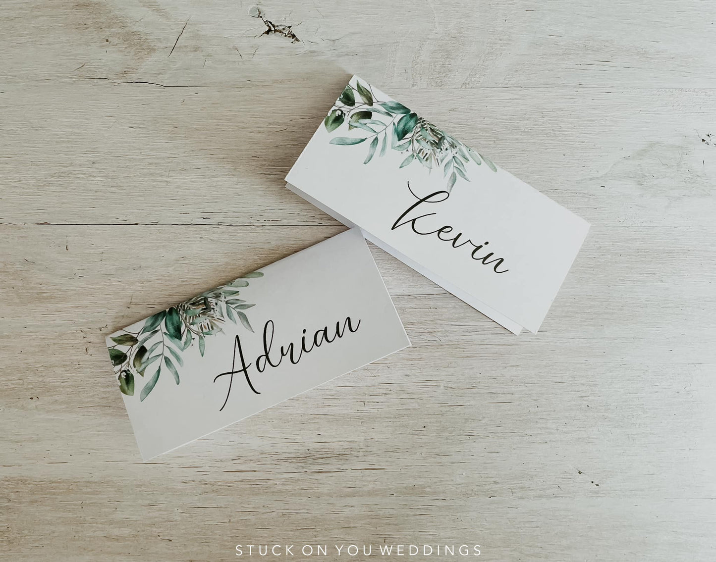 Greenery Tented Name Cards