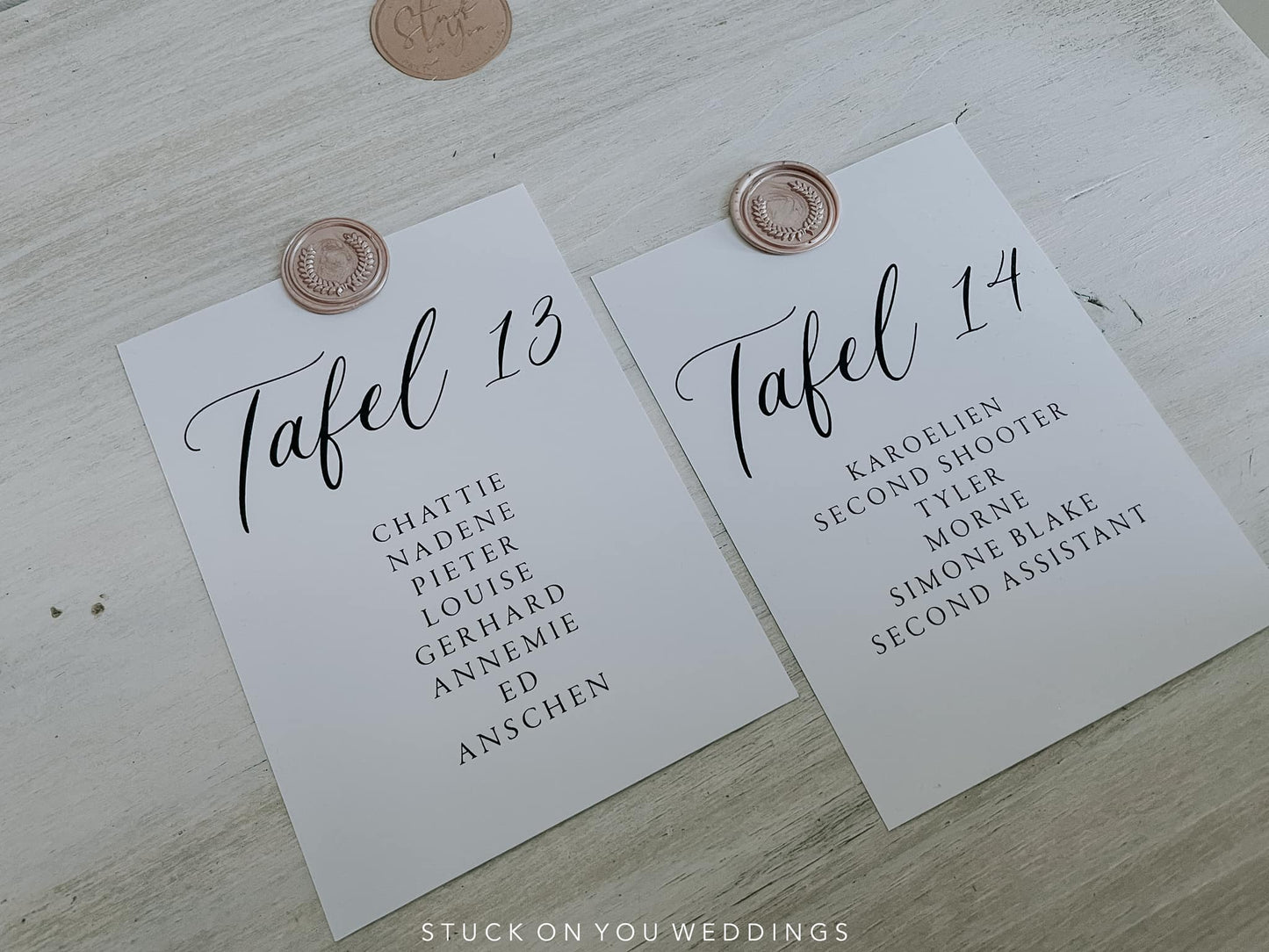 Wax Seal Seating Chart Cards