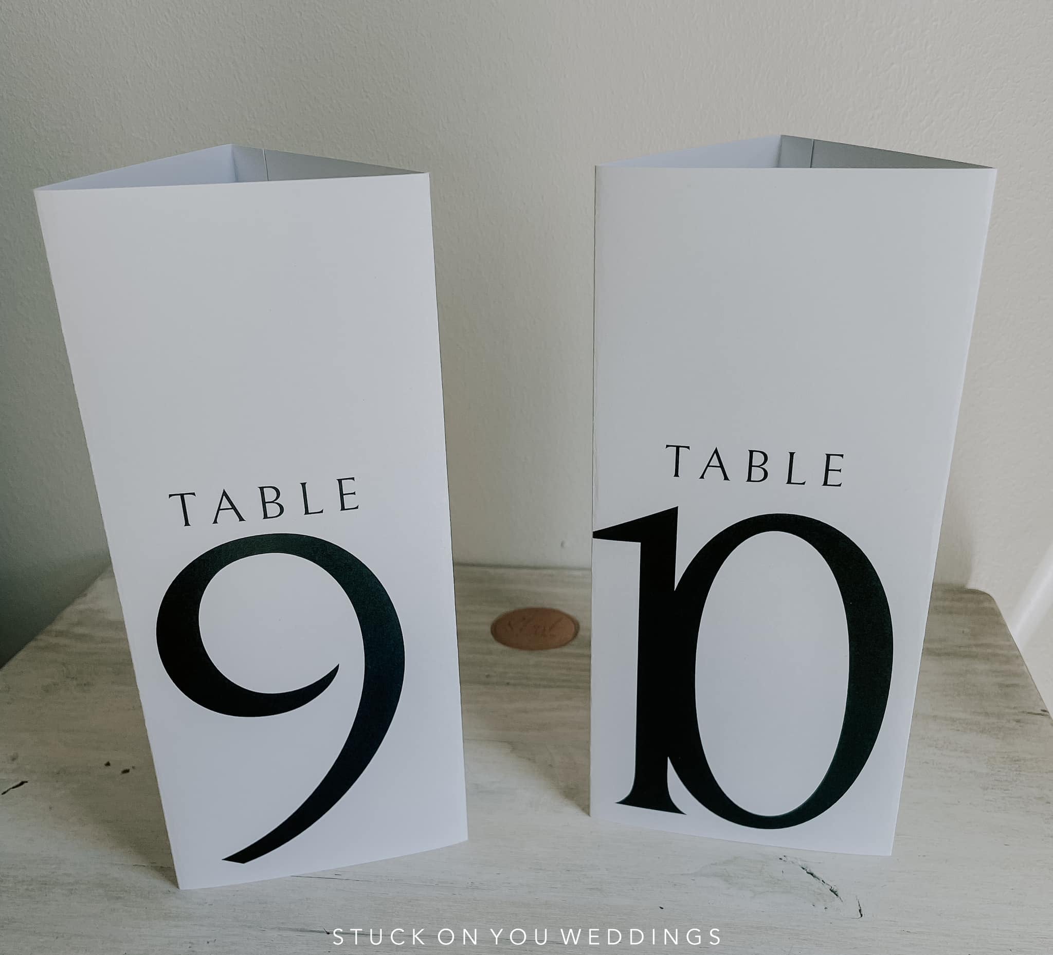 Triangular Menu/Table Number – Stuck On You Weddings