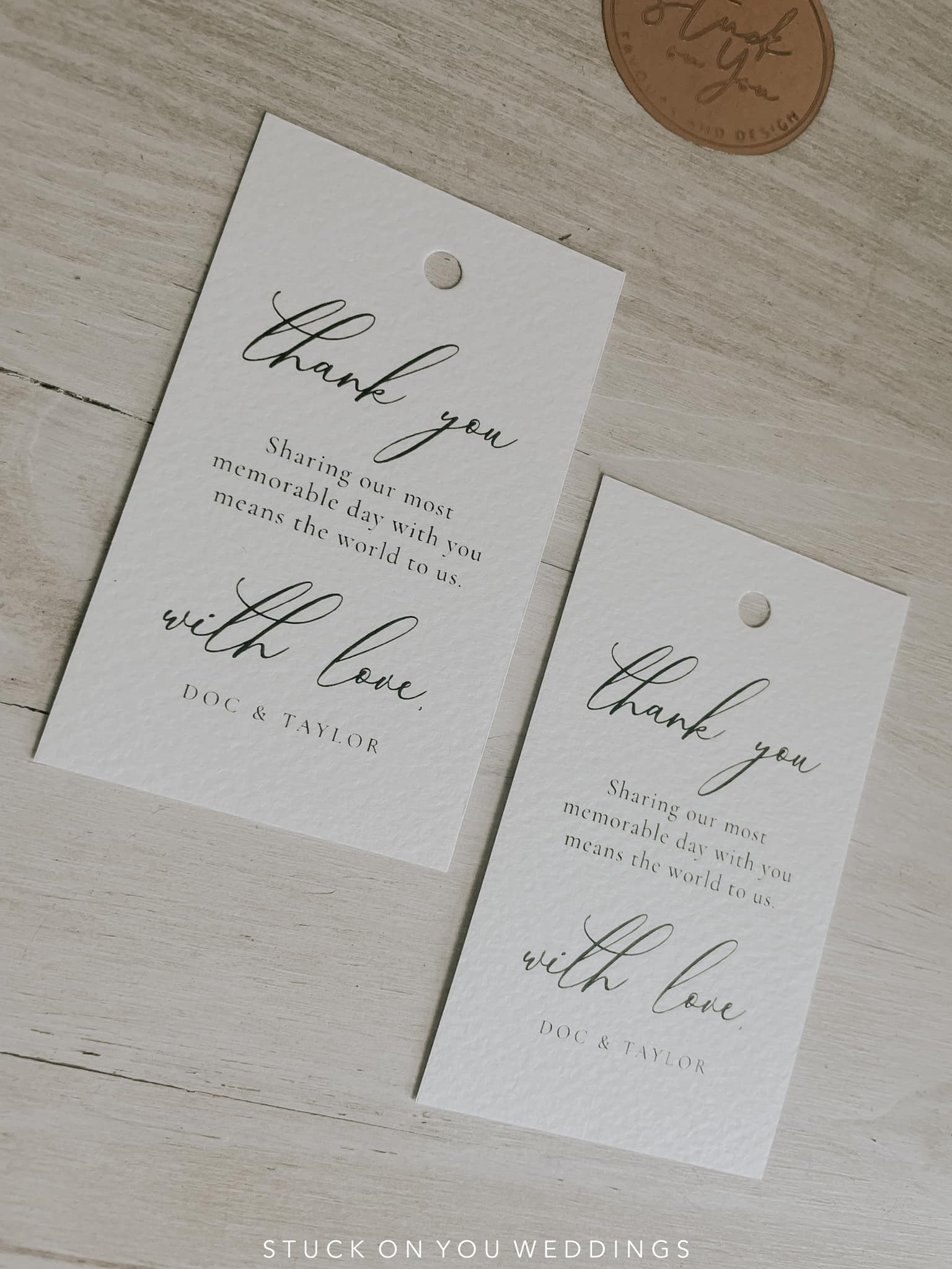 Tag Card Stock Examples Textured Cardstock Swing Tag for Wedding Favours – Stuck On You Weddings