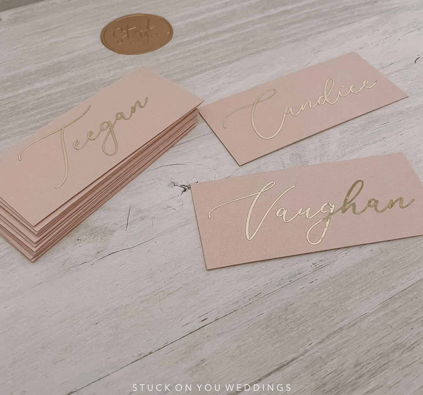 Dusty Pink Metallic Place Card