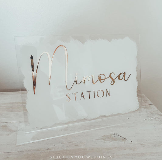 Mimosa Station - A5 Acrylic Table Talker
