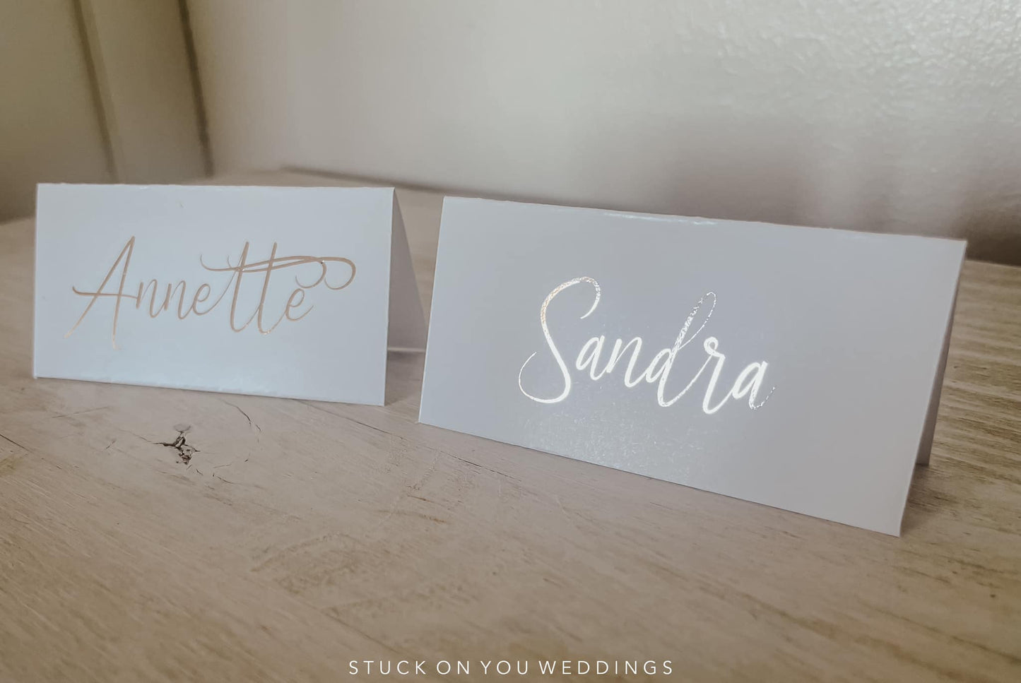 Metallic Foiled White Tented Place Card