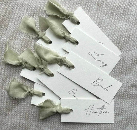 Chiffon Monochrome Place Cards