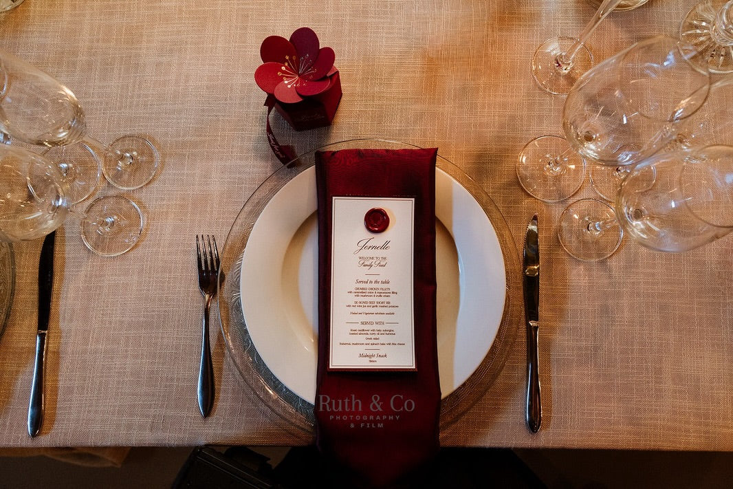 Old Money Menu with Wax Seal - Custom Colours