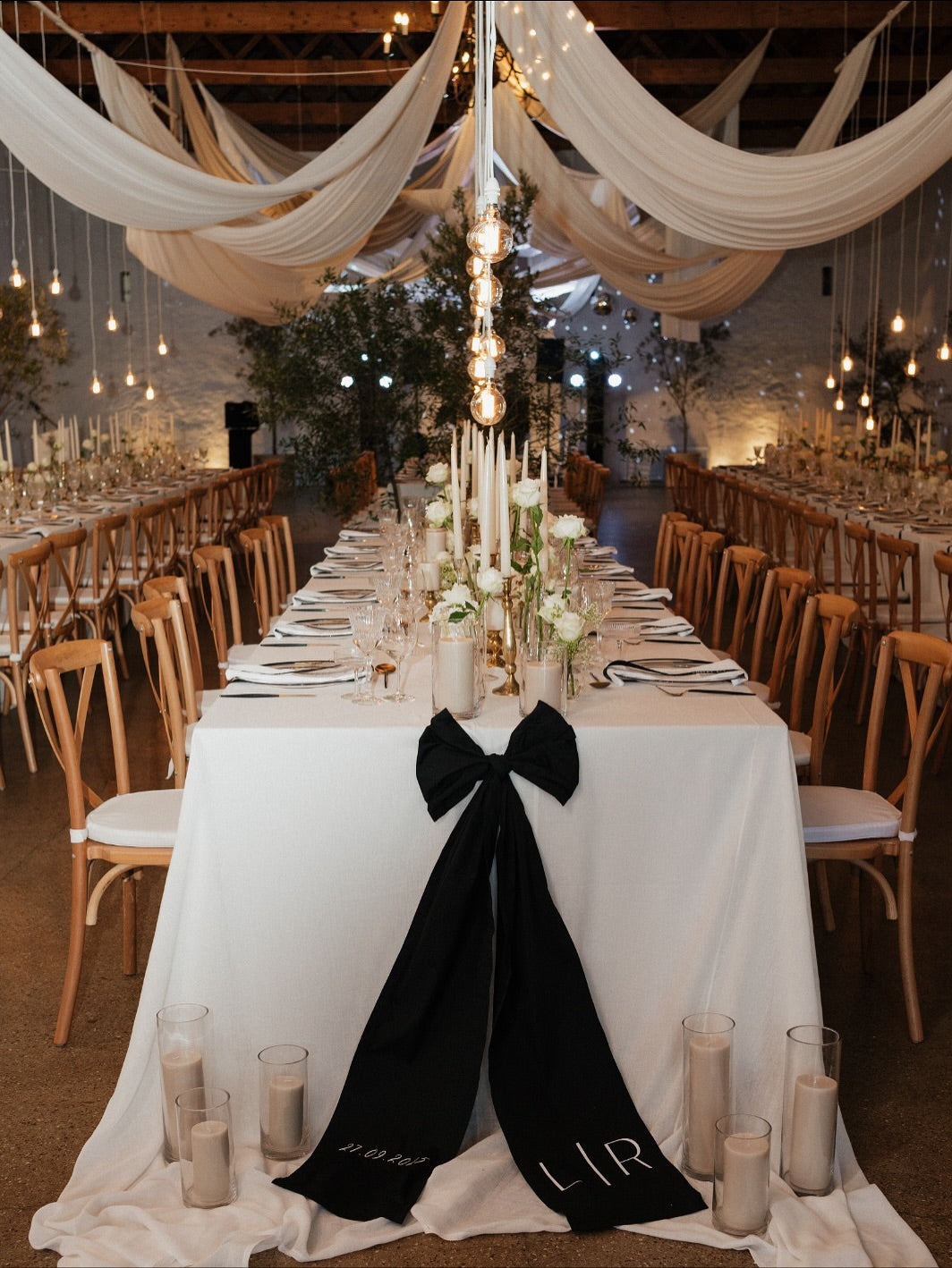Fabric Table Number Bows - Custom Colours