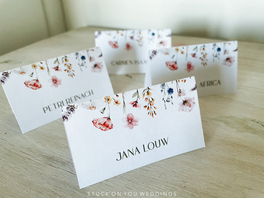 Wildflower Theme Place Cards