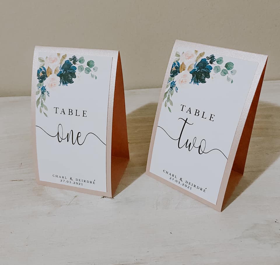 Standing Card Table Numbers