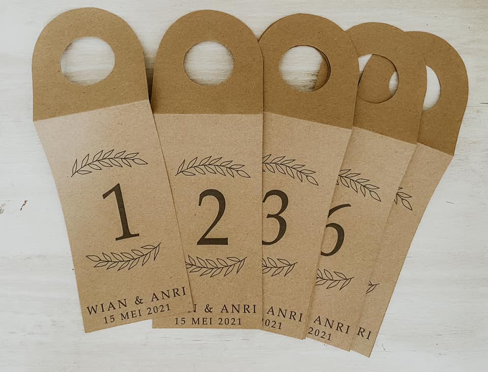 Bottle Neck Table Numbers