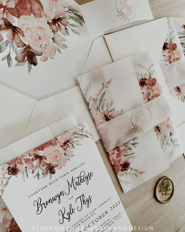 Wrap Sleeve Invitation Set - Style Bronwyn