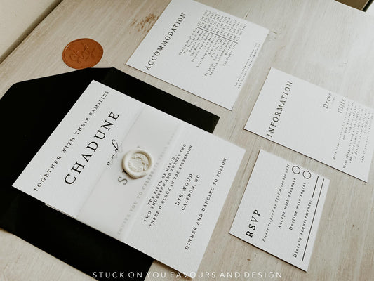 Modern Monochrome Invitation Set - Style Chaduné