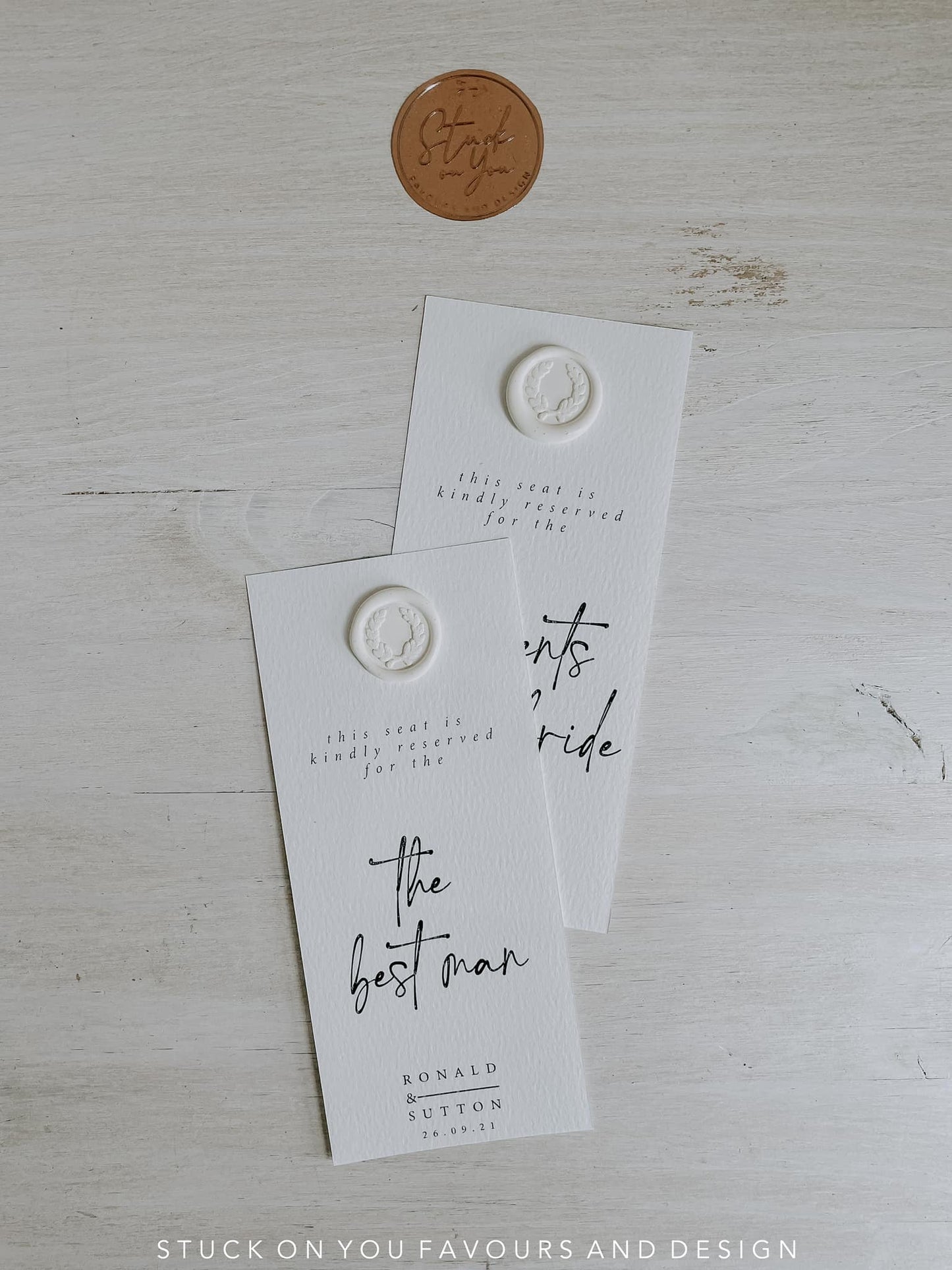 Wax Seal Minimalist Reserved Seating Card