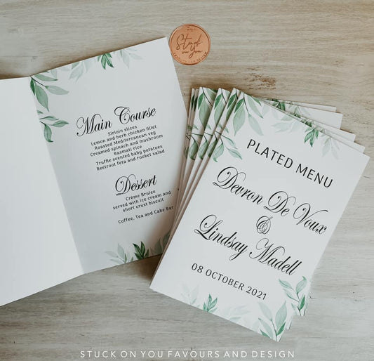 A5 Booklet Menu