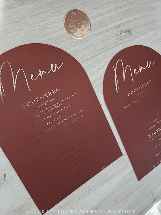 Colour Arch Foiled Menu