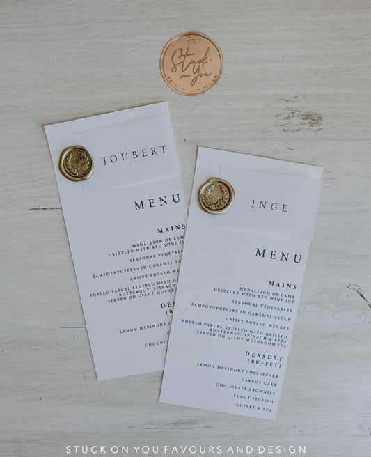 Wax Seal Menu with Place Card