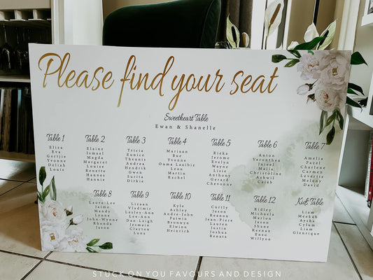 Foamboard -  Seating Board