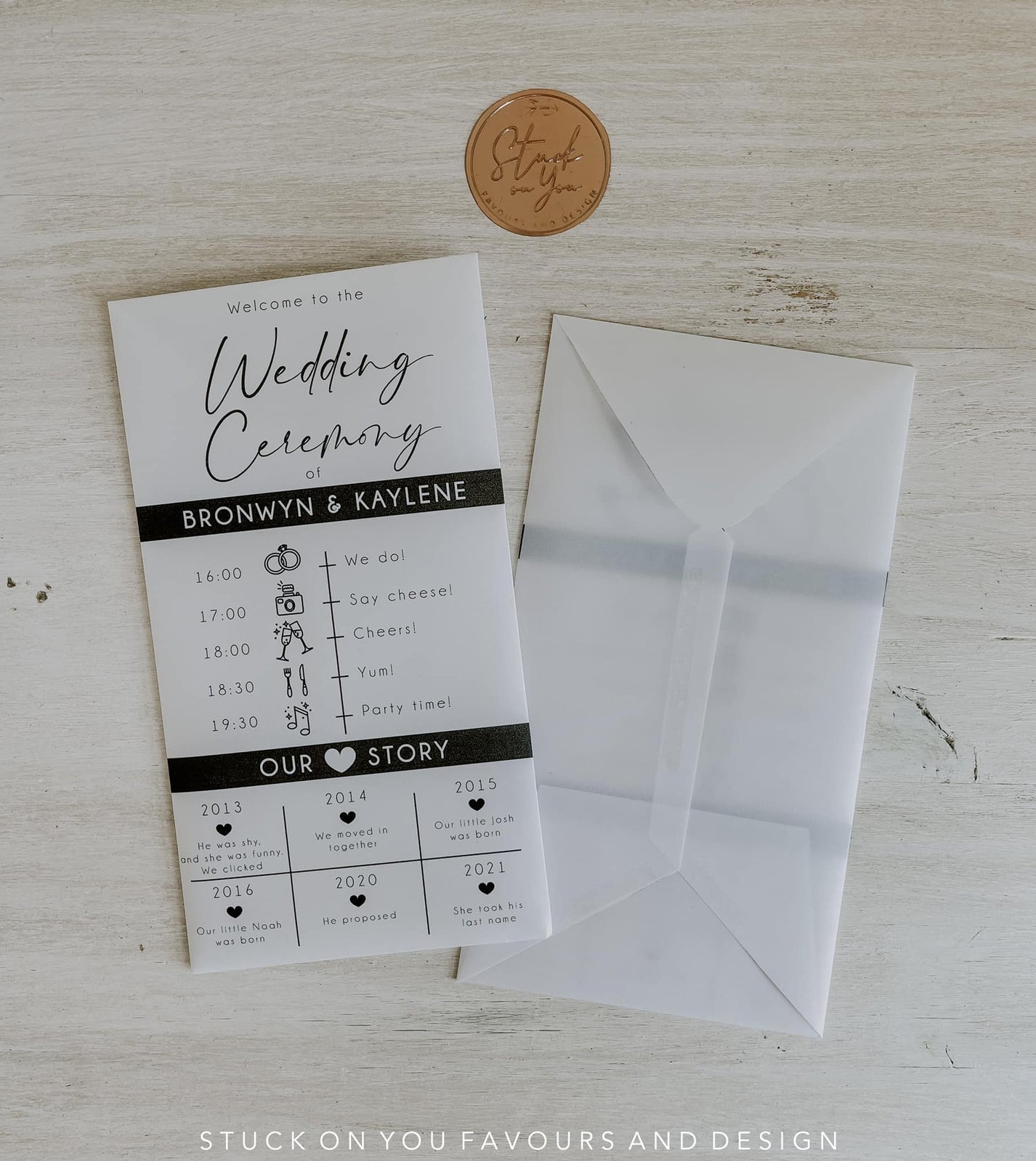 Vellum Sleeve Program with or without Confetti Stuck On You Weddings