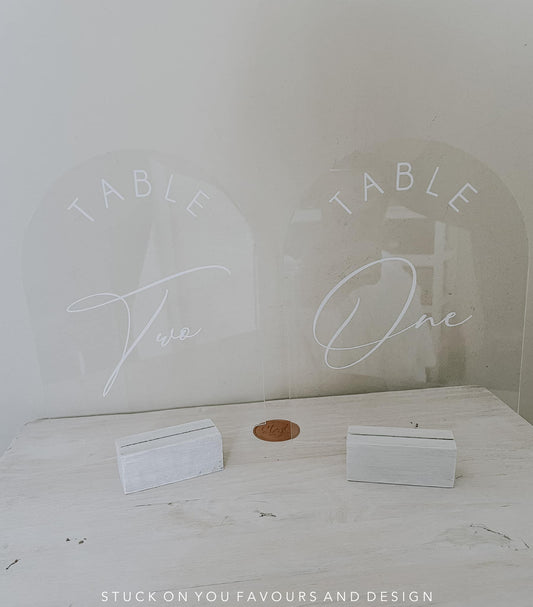 A5 Clear Acrylic Arch Table Number