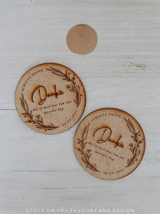 Laser Cut Wooden Coaster Favours