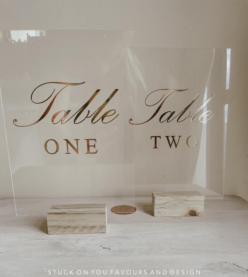 A5 Clear Acrylic Table Numbers