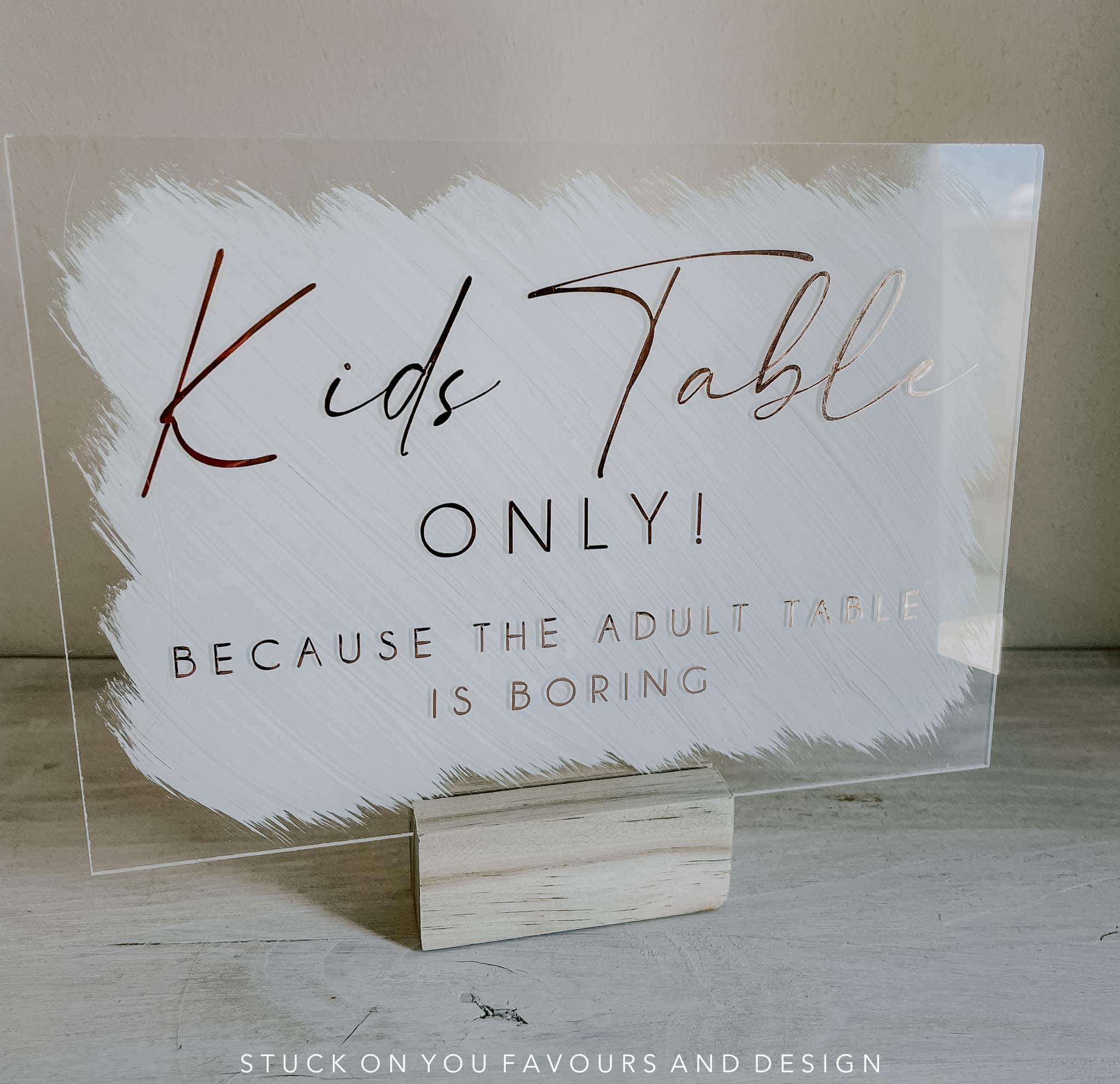 Kids Table Only - A5 Acrylic Table Talker – Stuck On You Weddings