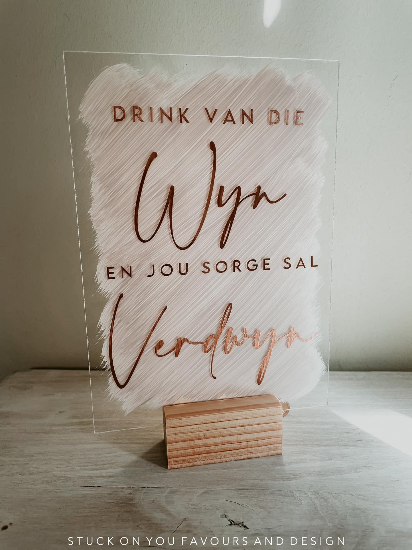 Drink Van Die Wyn - A5 Acrylic Table Talker