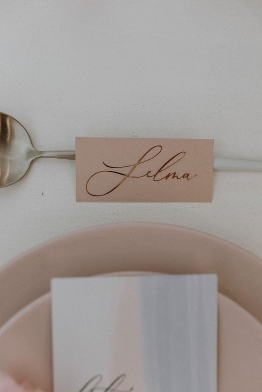 Dusty Pink Metallic Place Card