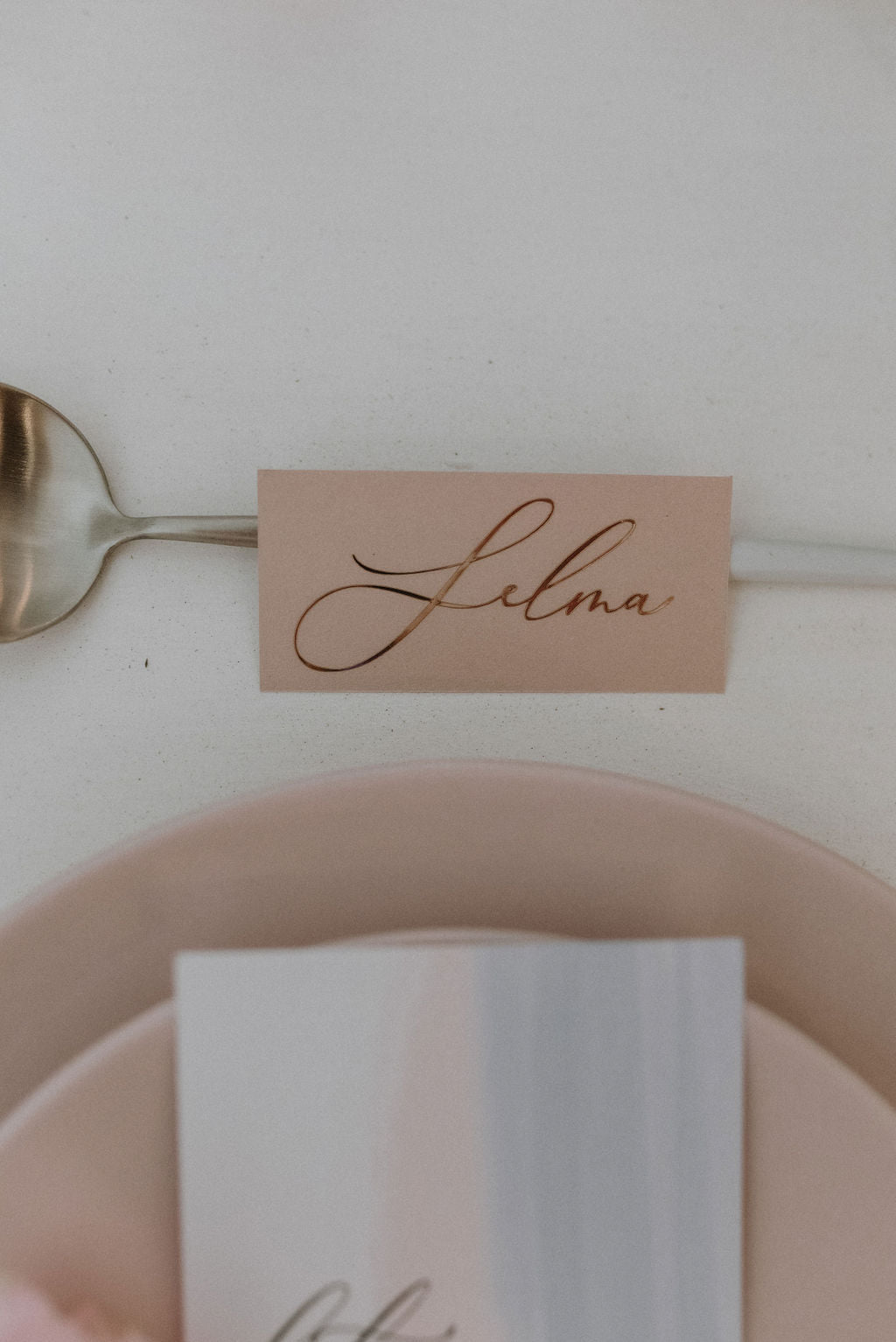 Dusty Pink Metallic Place Card
