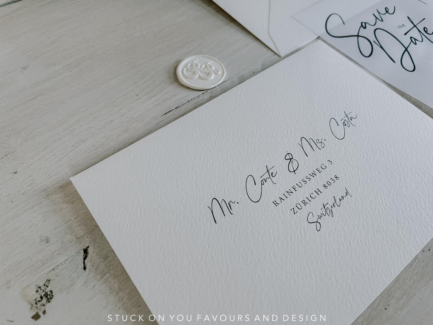 Monochrome Translucent & Textured Invitation Set - Style René
