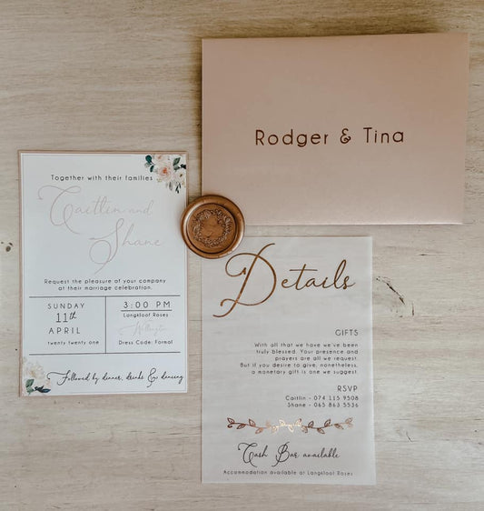 Custom Romantic Invitation Set -  Style Tayla