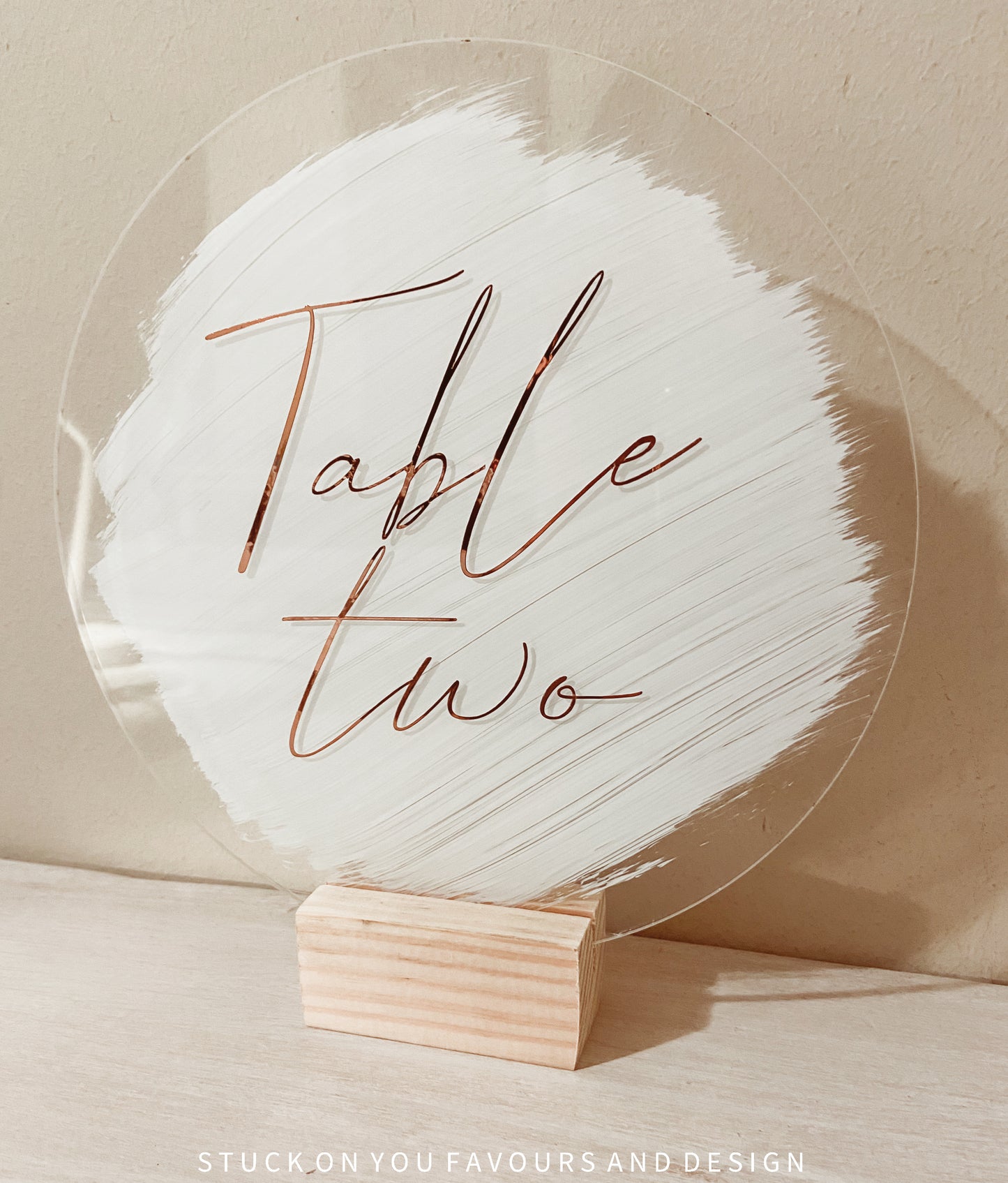 Round Brushed Paint Acrylic Table Number