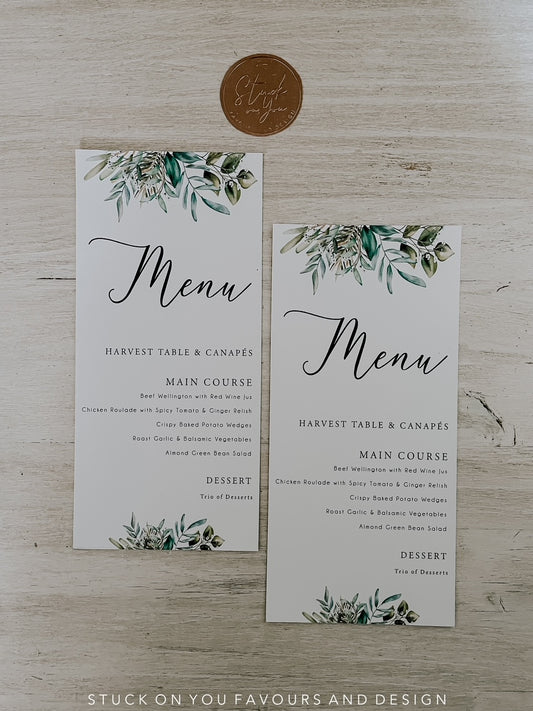 Greenery Menu