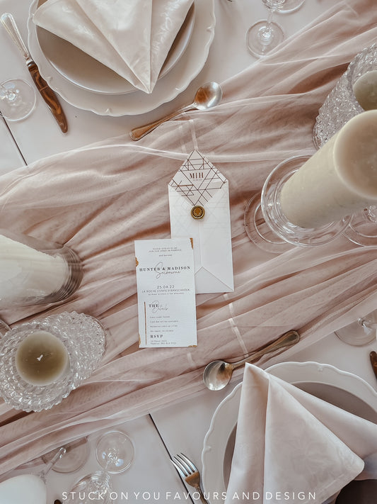 Gold Leaf Textured Invitation Set - Style Candlelight