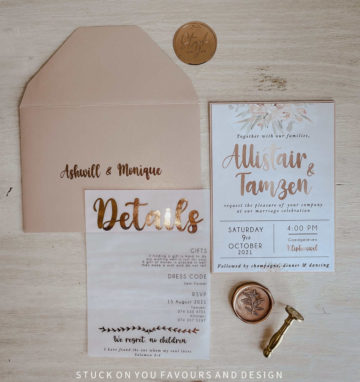 Custom Romantic Invitation Set -  Style Tayla