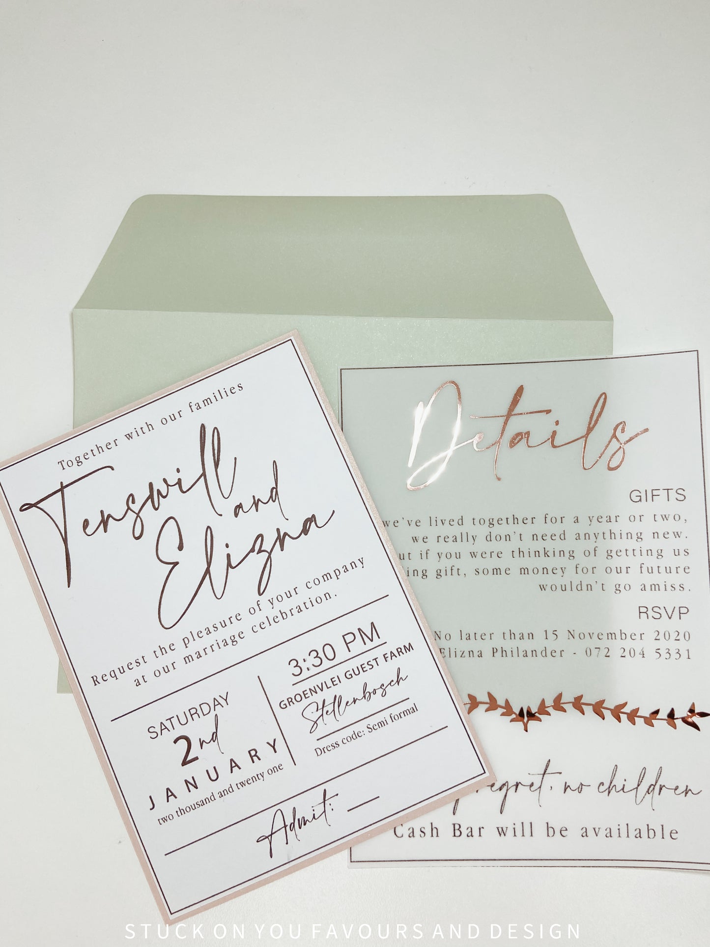 Custom Romantic Invitation Set -  Style Tayla