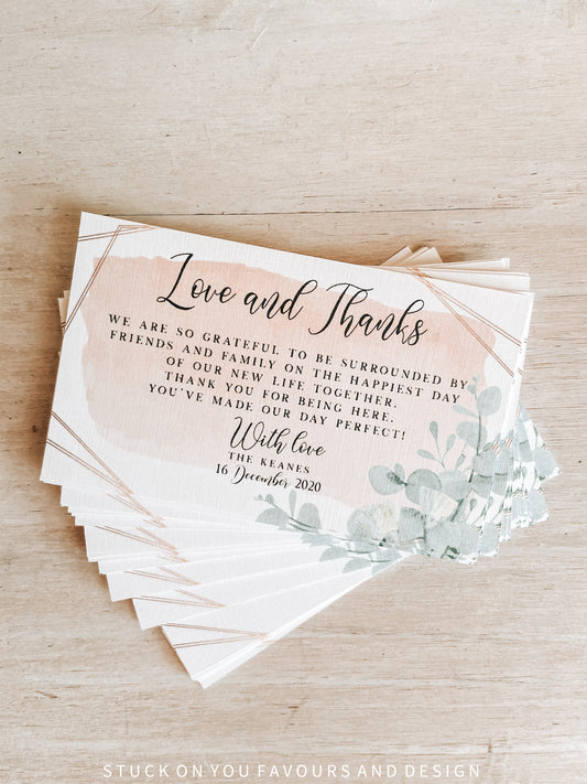 Custom Wedding Thank You Card