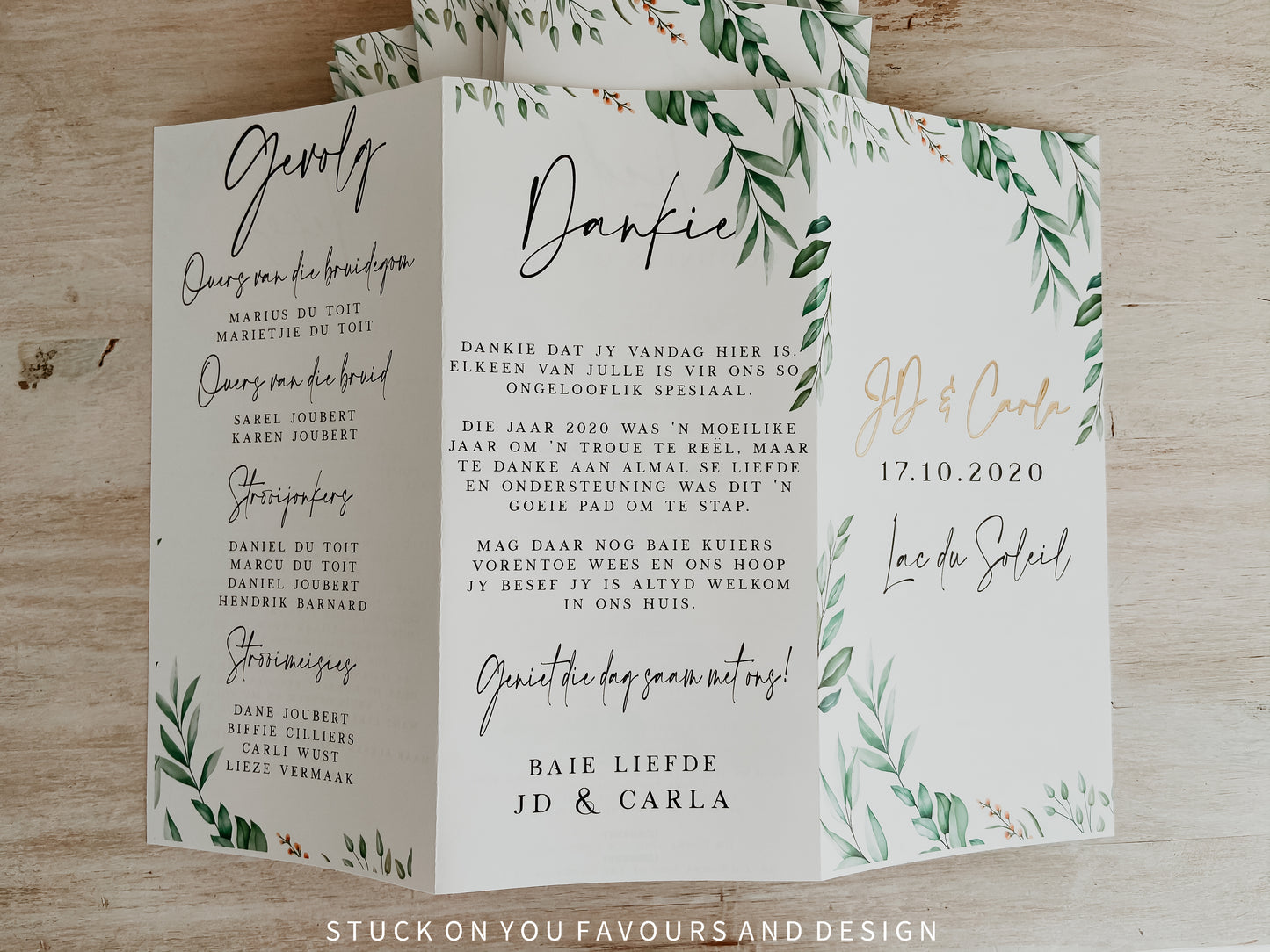 Pamphlet Program – Stuck On You Weddings