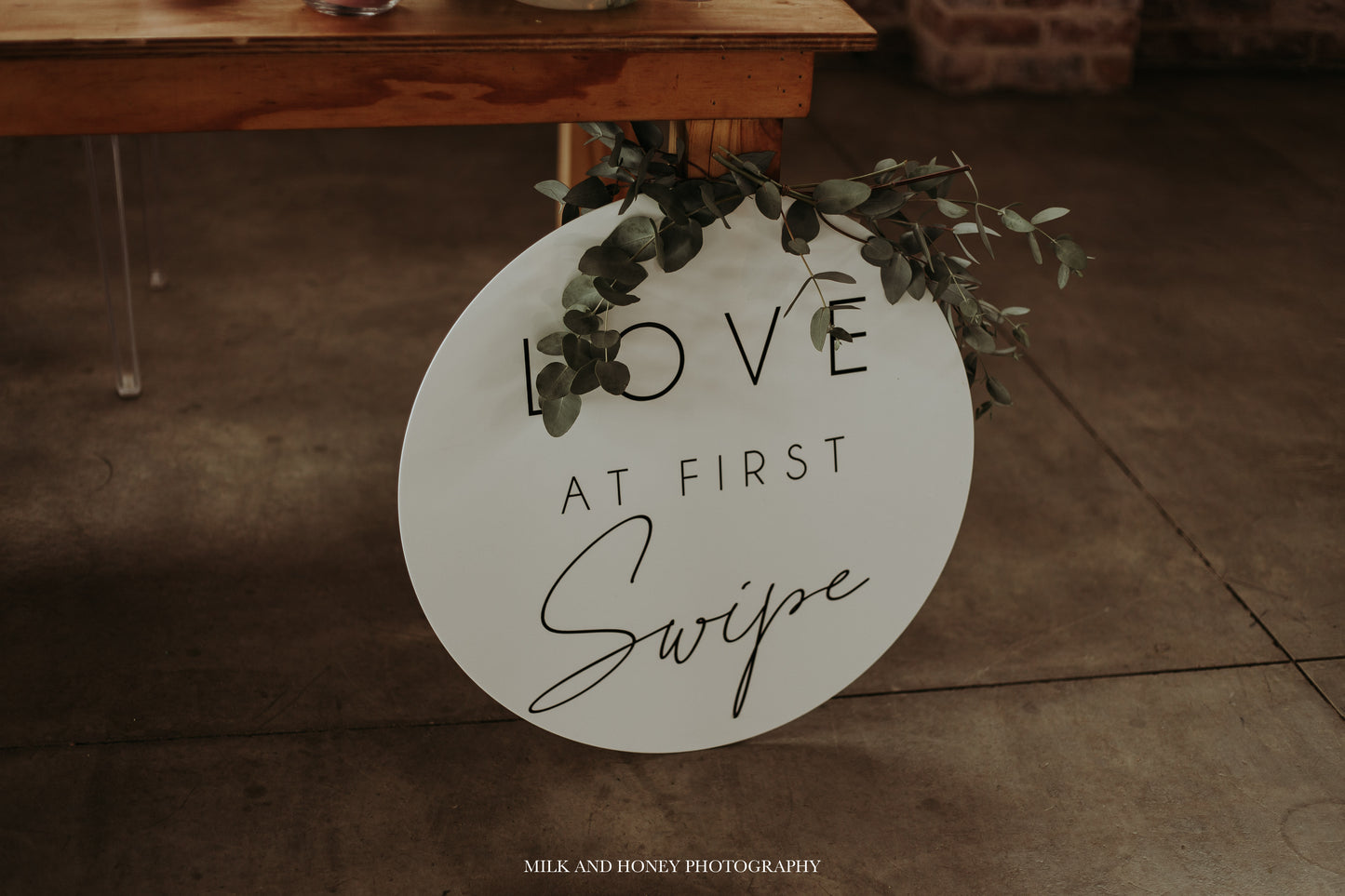 Tinder Wedding Signage - Love At First Swipe