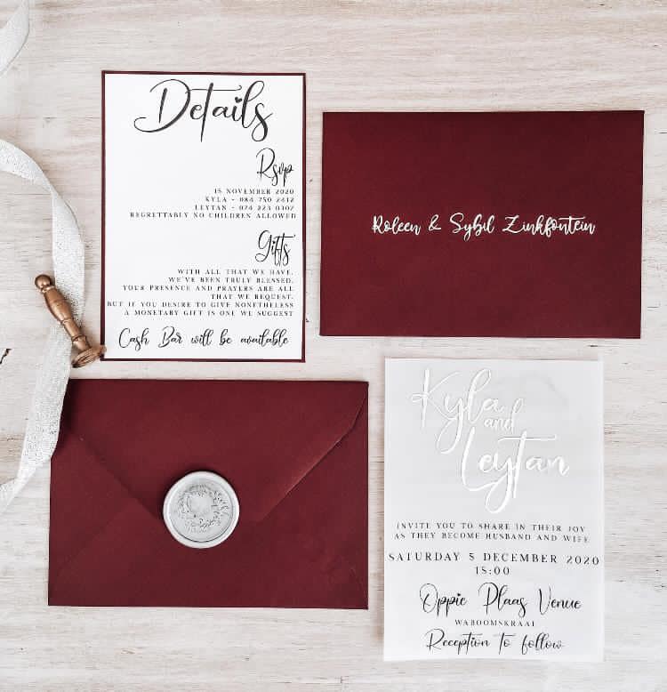 Custom Romantic Invitation Set -  Style Tayla