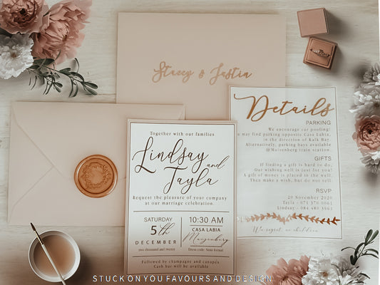 Custom Romantic Invitation Set -  Style Tayla